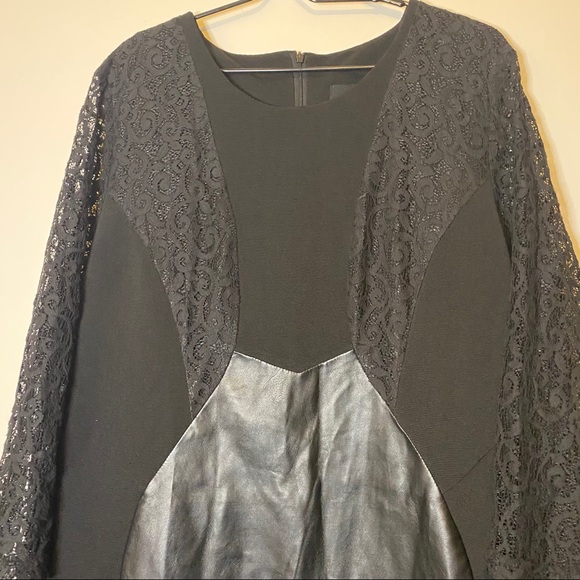✨asos curve black leather and lace 3/4 sleeve dress✨ - Picture 3 of 10